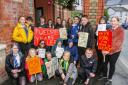 Some of the pupils who took part in a climate strike in Builth Wells on Friday, September 27. Picture: Ernie Husson
