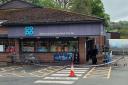 Police tape outside the Co-op store in Llanidloes following a burglary on May 3.