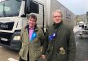 Conservative candidates Craig Williams and Owen Paterson in Llanymynech, discussing the Welsh Conservative commitment to building the Llanymynech-Pant bypass.