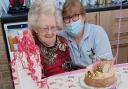 Former Red Cross nurse Nance Griffiths celebrates 103rd birthday at Maes y Wennol care home in Llanidloes