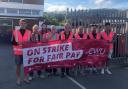 BT Workers on strike in Newtown