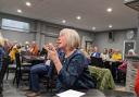 Kathy Brooks asking a question at the first meeting of the Air Ambulance consultation.