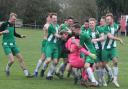 Radnor Valley celebrate their Radnorshire Cup victory. Picture by Stuart Townsend.