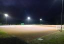 The new red gra pitch in Llanfair Caereinion.