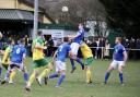 Action from Caersws' victory at Llanidloes Town. Picture by Jonathan Davies.