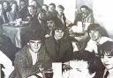 An end of season dinner for Newtown Rugby Club in 1982.