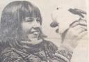Nine year old Caroline Cochrane with her pet rabbit Twinkle in 1977.