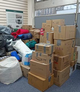 Donations from Llanidloes for people fleeing their homes in Ukraine on March 2 2022. Picture by Maggie Lekarcyk