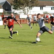 Action from Penrhyncoch's clash with Guilsfield. Picture by Darren Hyland.