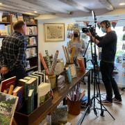 Filming at Montgomery Bookshop.