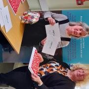 Sarah Ellison, of Enterprise House, Bishop's Castle and the 500 Club treasurer and Ruth Houghton, a SpArC Trustee and secretary with the 500 club lottery numbers and application packs.