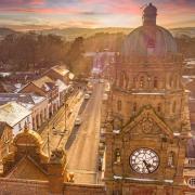 Aerial shot of Newtown. Picture by Stu Trigg/Powys County Times Camera Club