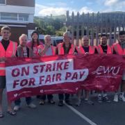 BT Workers on strike in Newtown