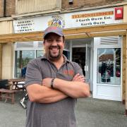 Corey Eadsonn, owner of the Garth Owen Fish Bar in Newtown. Picture by Anwen Parry/Powys County Times.