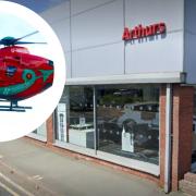 Arthurs in Newtown is supporting the Wales Air Ambulance.