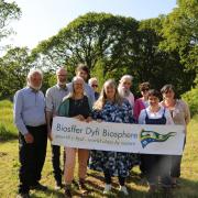 Dyfi Biosphere partners meeting Welsh Government Minister Julie James at Melindwr Farm.