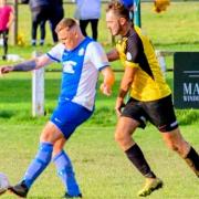 Jason Coles in action for Llandrindod Wells. His return to health has allowed him to play in what is his 25th season of senior football