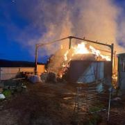 Firefighters battled a fire that broke out at a barn in Cleobury Mortimer