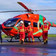 Wales Air Ambulance look set to leave Welshpool.