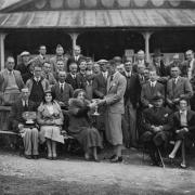 Presentation outside Llandrindod Wells Golf Club pavilion in the 1930s.