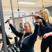 Llandrindod mayor Marcia Morgan works out at Elevate Studio, the town's women only gym.