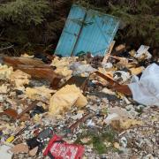 Rubbish dumped at the Forge forestry near Machynlleth.