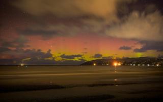 The Northern Lights as seen from Conwy Morfa. Photo: Tanya Maria