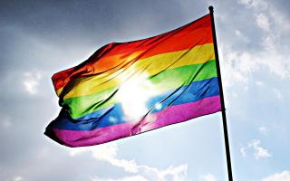 The Pride flag.