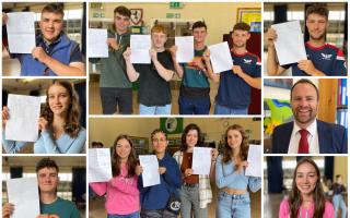 Llanidloes High School students collect their A-level results on Thursday, August 18, 2022. Picture by Anwen Parry/County Times