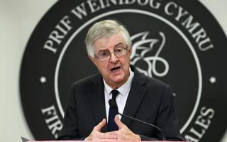 CARDIFF, WALES - OCTOBER 19: First Minister of Wales Mark Drakeford speaks during a press conference after the Welsh cabinet announced that Wales will go into national lockdown from Friday until 9 November, at the Welsh Government building in Cathays
