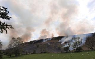 People reported large plumes of smoke coming from Llangors Mountain