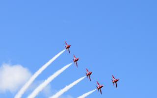 The Red Arrows at the Old Buckenham Airshow 2023
