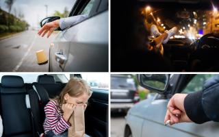 Smoking, littering and being sick are among the most annoying things passengers can do in the car, according to UK drivers.
