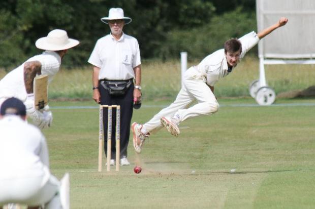James in action for Montgomery Cricket Club on Saturday.