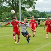 Action from Guilsfield's friendly clash with Chirk AAA. Picture by Darren Hyland.