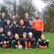 Llanymynech Football Club under 8s and coaches.
