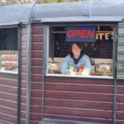 Kate Harrop inside her Cupkates horse trailer. She attends local events and is also open in a layby near her Llangurig home a few days a week.