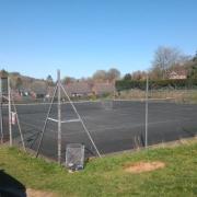Tennis courts in Llanfair Caereinion.