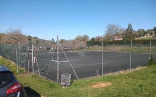 Tennis courts in Llanfair Caereinion.