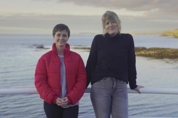 Esyllt Sears (right) with her friend and fellow comedian, Sarah Breese. Picture: Visit Wales