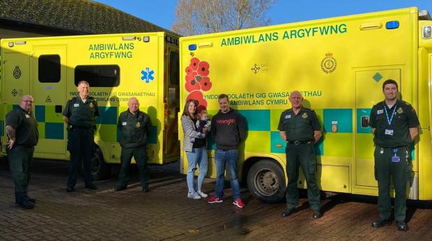 County Times: Welsh Ambulance Service crew that saved nine-week-old Caleb Parrish's life.