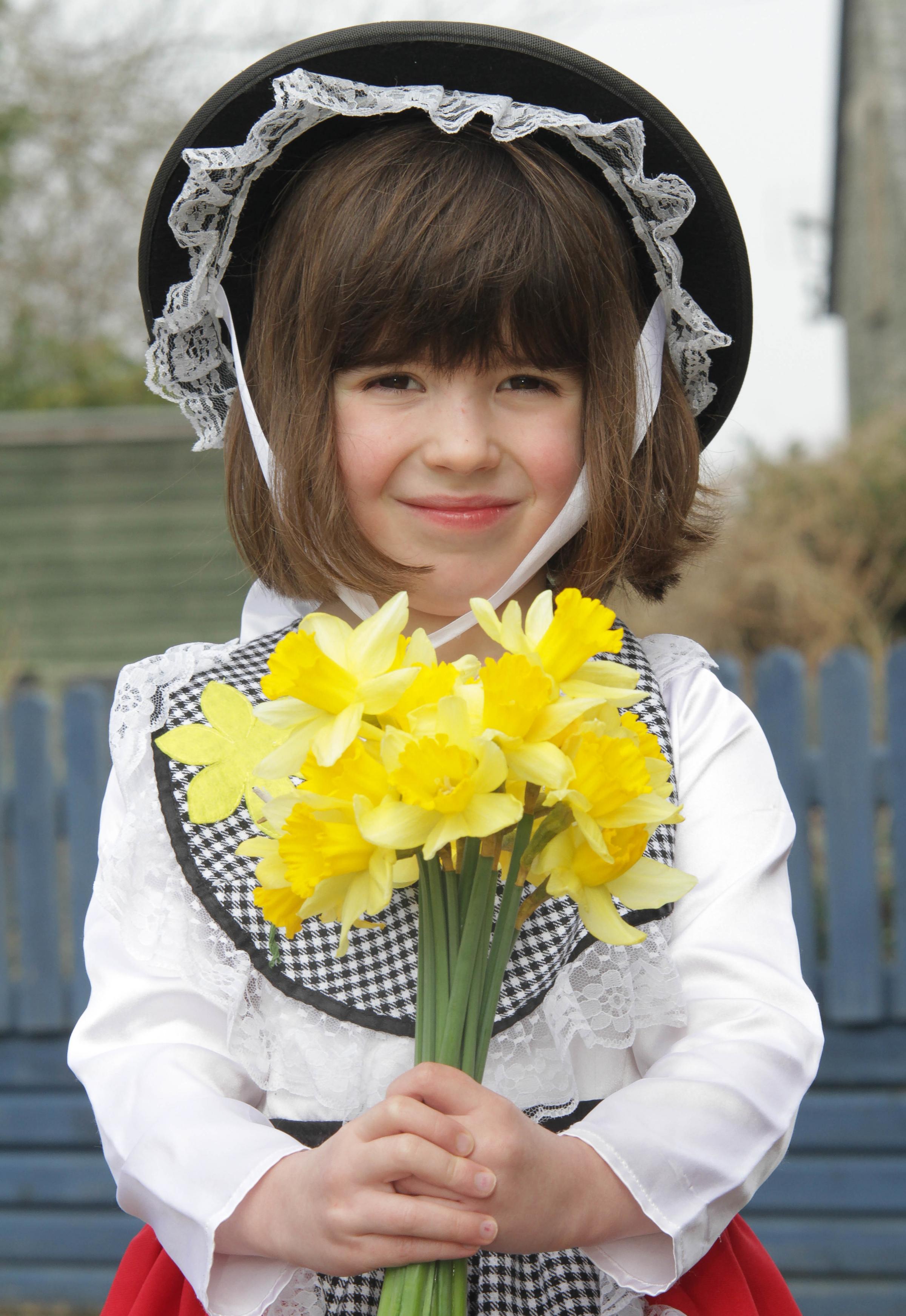 Pupils from Montgomery Primary School celebrated St Davids Day last Thursday (13-03-2014) and held their school Eisteddfod. Pic is. Rhiannon Richards (5). RD102_2014-2
