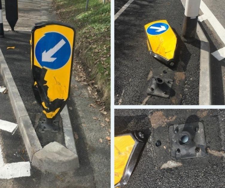 Vandals target new traffic calming measures in Whitton 