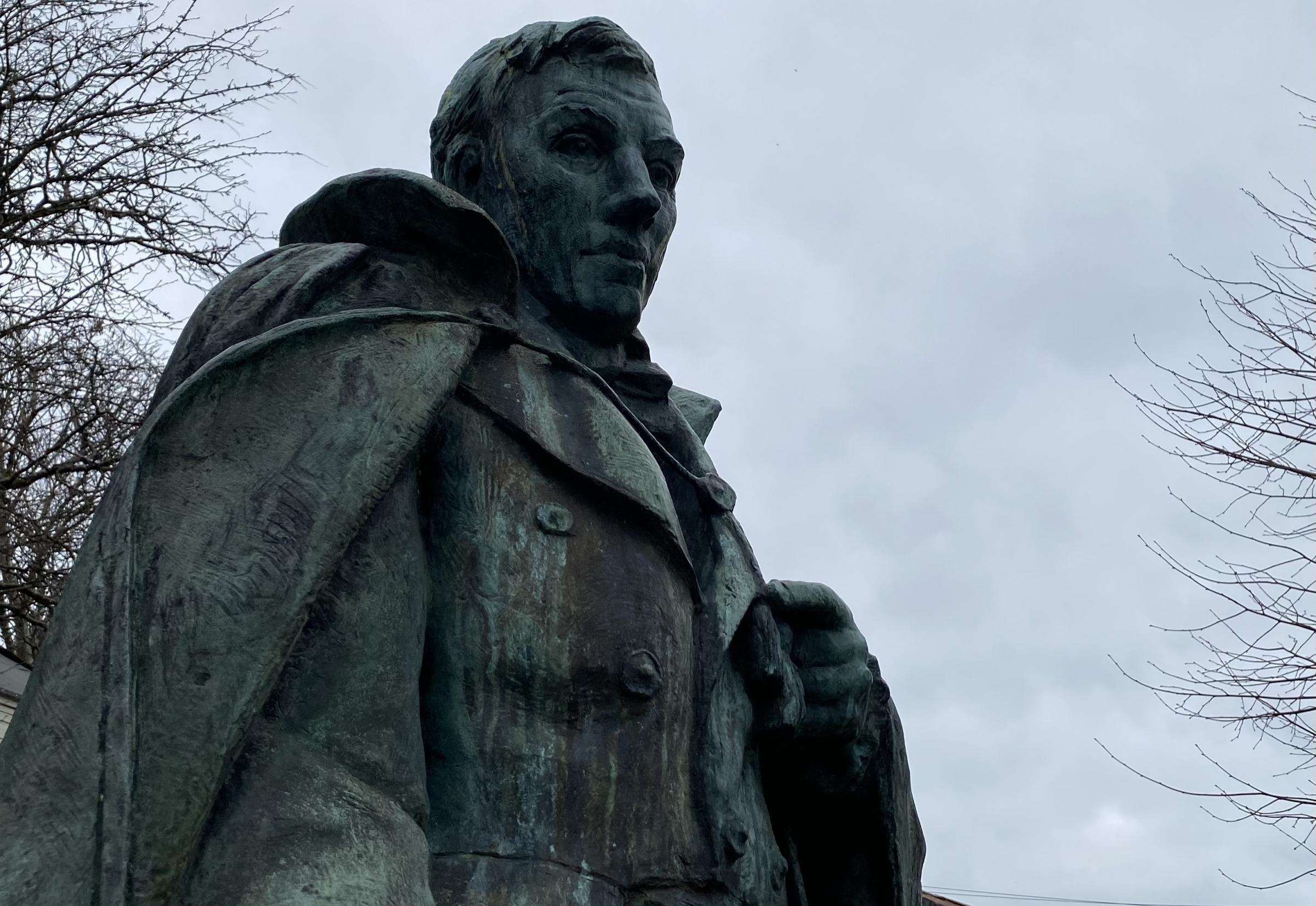 Robert Owen statue between Shortbridge Street and Gas Street in Newtown. Picture: Anwen Parry.