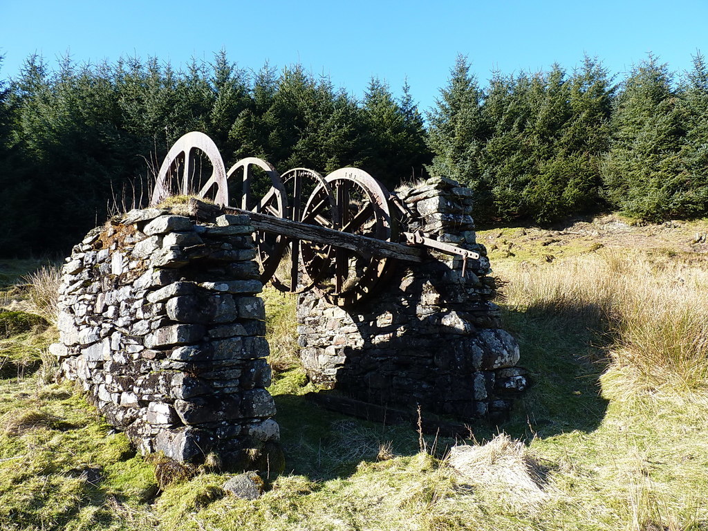 A winding drum and brake mechanism near Llangynog. Picture by Richard Law/Geograph.