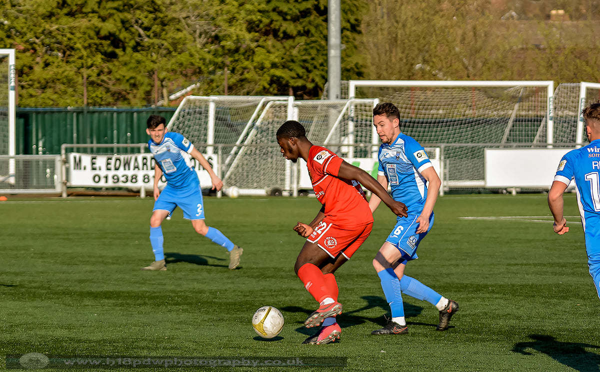Action from Newtowns clash with Haverfordwest County. Picture by H18-PDW Photography.