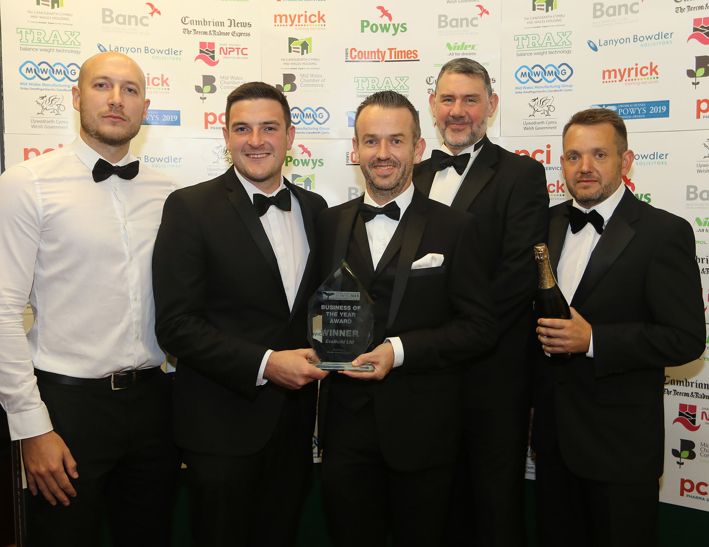 Powys Business Awards 2019..Powys Business of the Year 2019 Winners, EvaBuild Ltd, Newtown..Picture by Phil Blagg..PB490-2019-107.