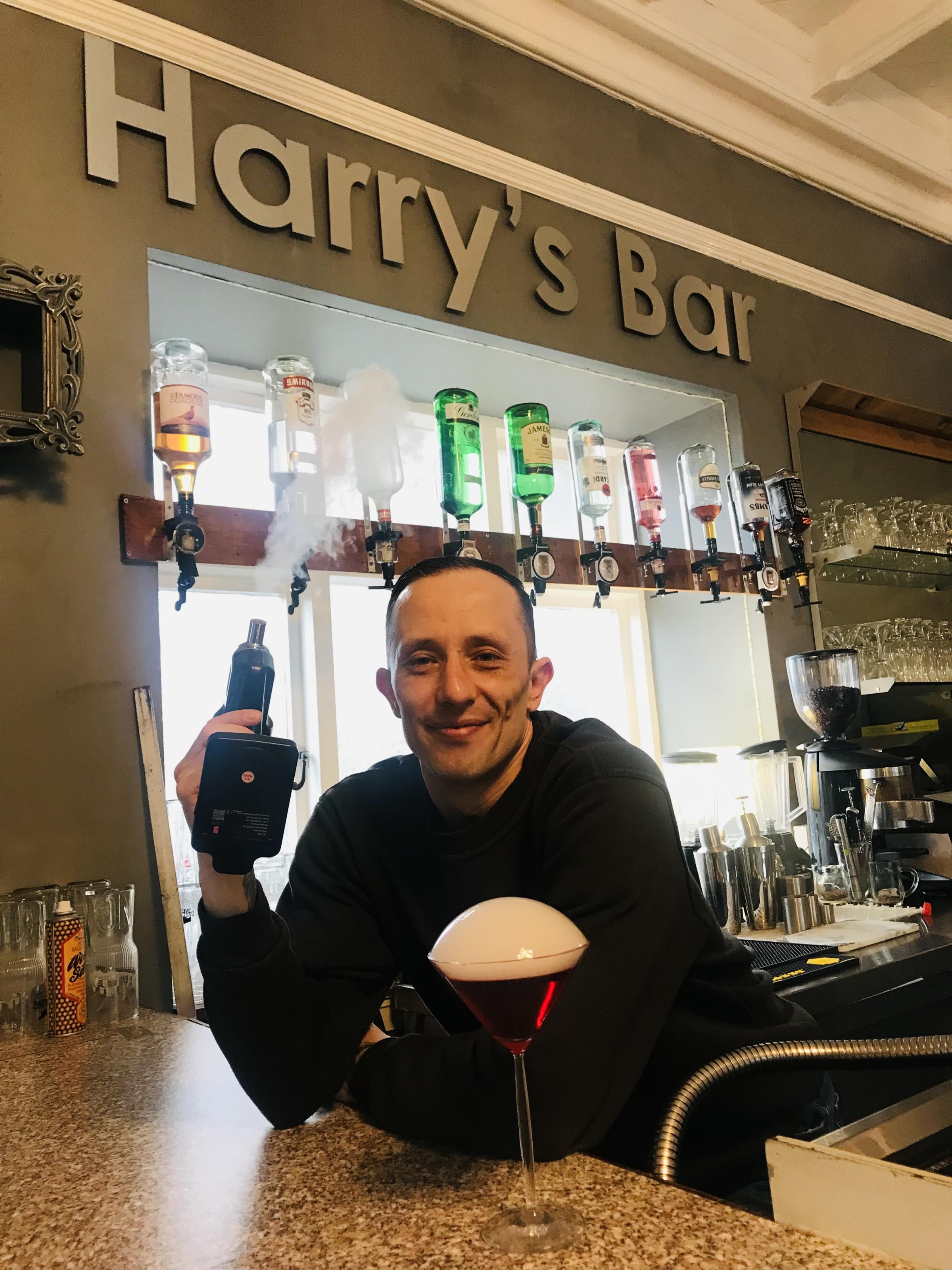 The inspiration for Harrys Bar, barman Harry Woodford