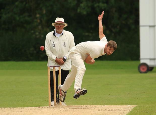 County Times: Action from Newtown’s clash with Beacon. Picture by David Evans.