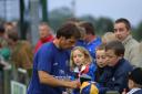 Gianfranco Zola signing autographs in Llansantffraid. Pic by Phil Blagg.